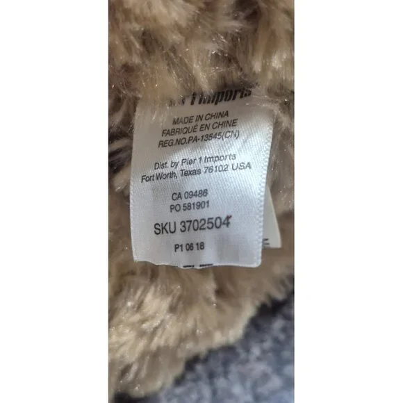 Pier 1 Imports Christmas 2018 Caleb 16" Teddy Bear Plush Holiday w Plaid Bow - Picture 6 of 7